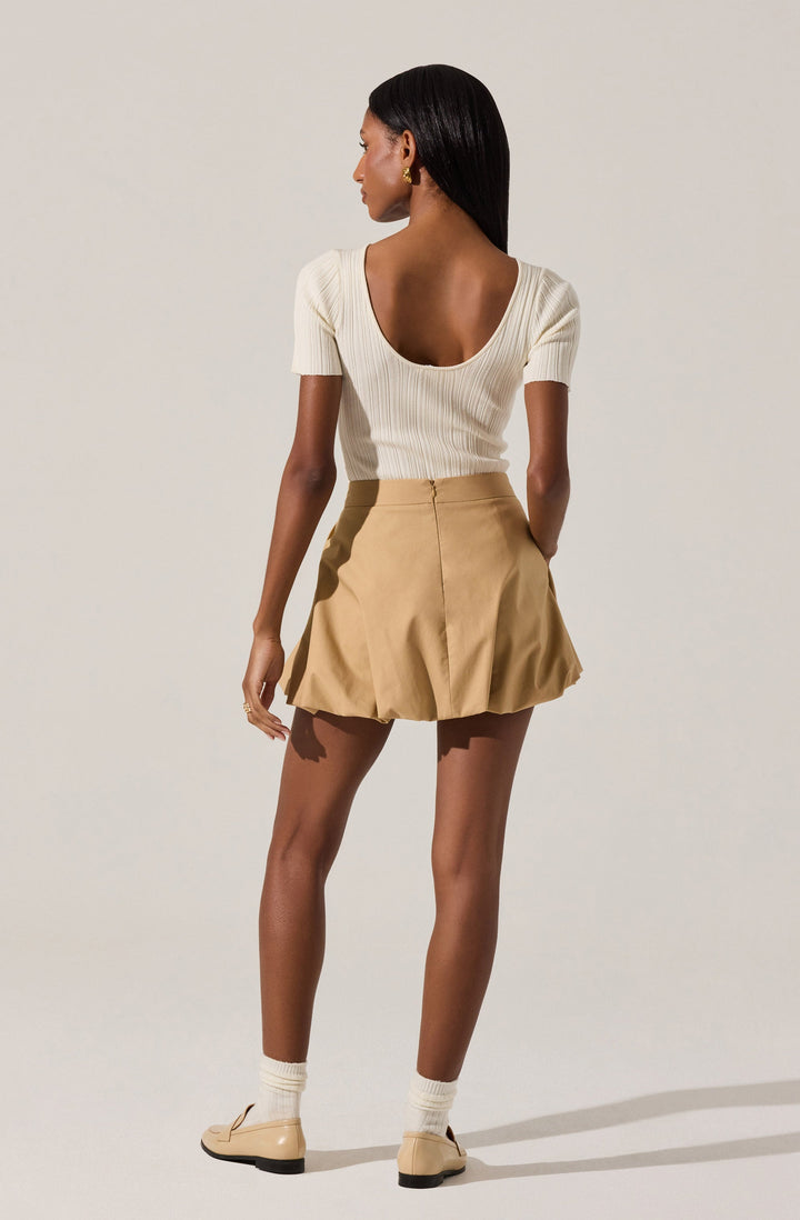 TOINI PLEATED BUBBLE MINI SKORT