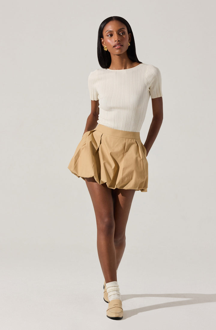 TOINI PLEATED BUBBLE MINI SKORT