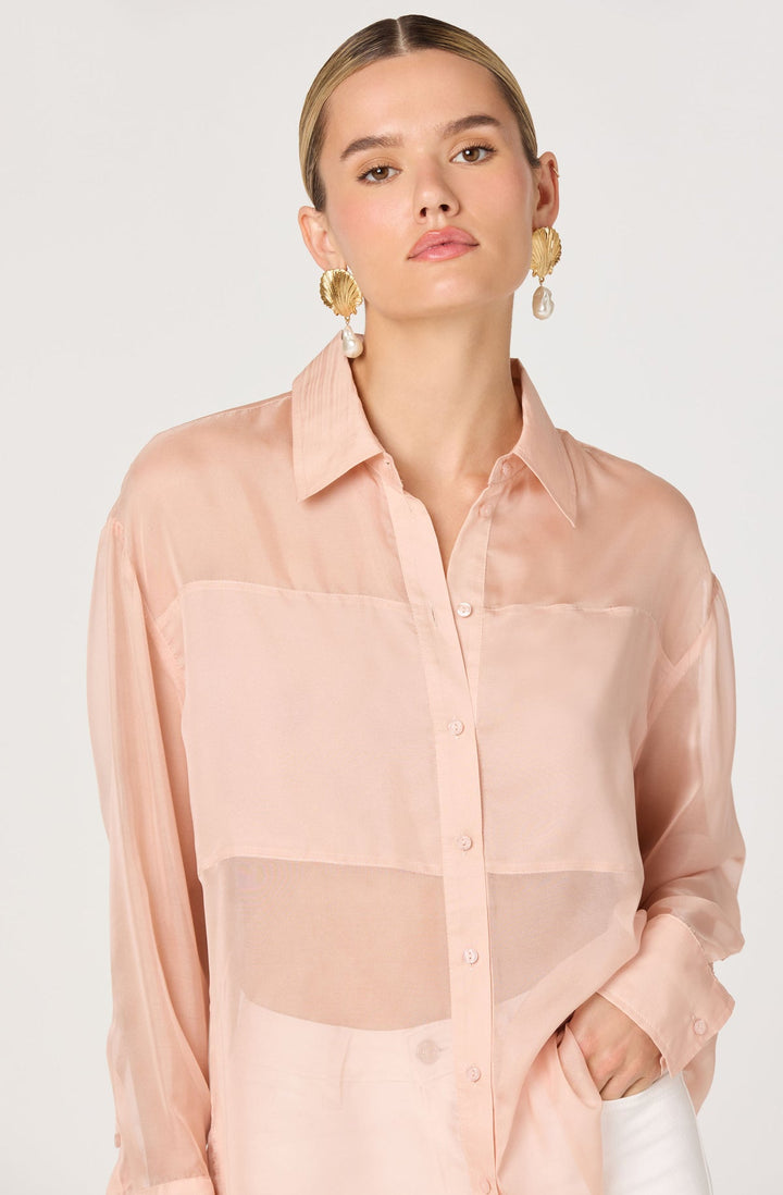 EVIE SHEER BUTTON UP BLOUSE