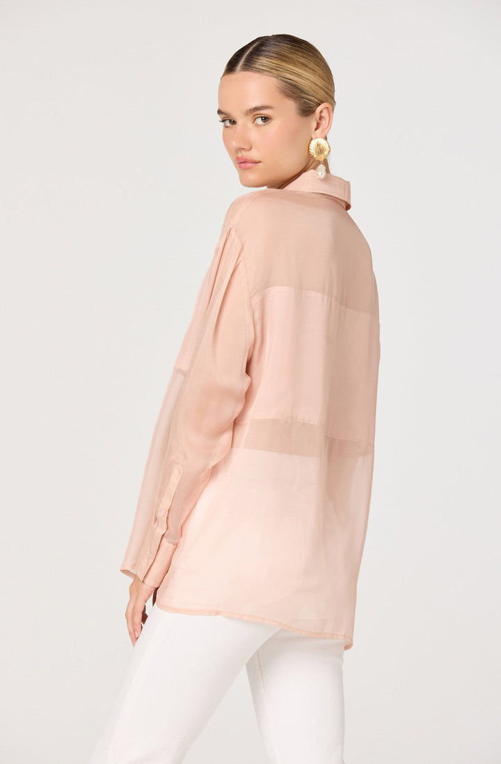 EVIE SHEER BUTTON UP BLOUSE