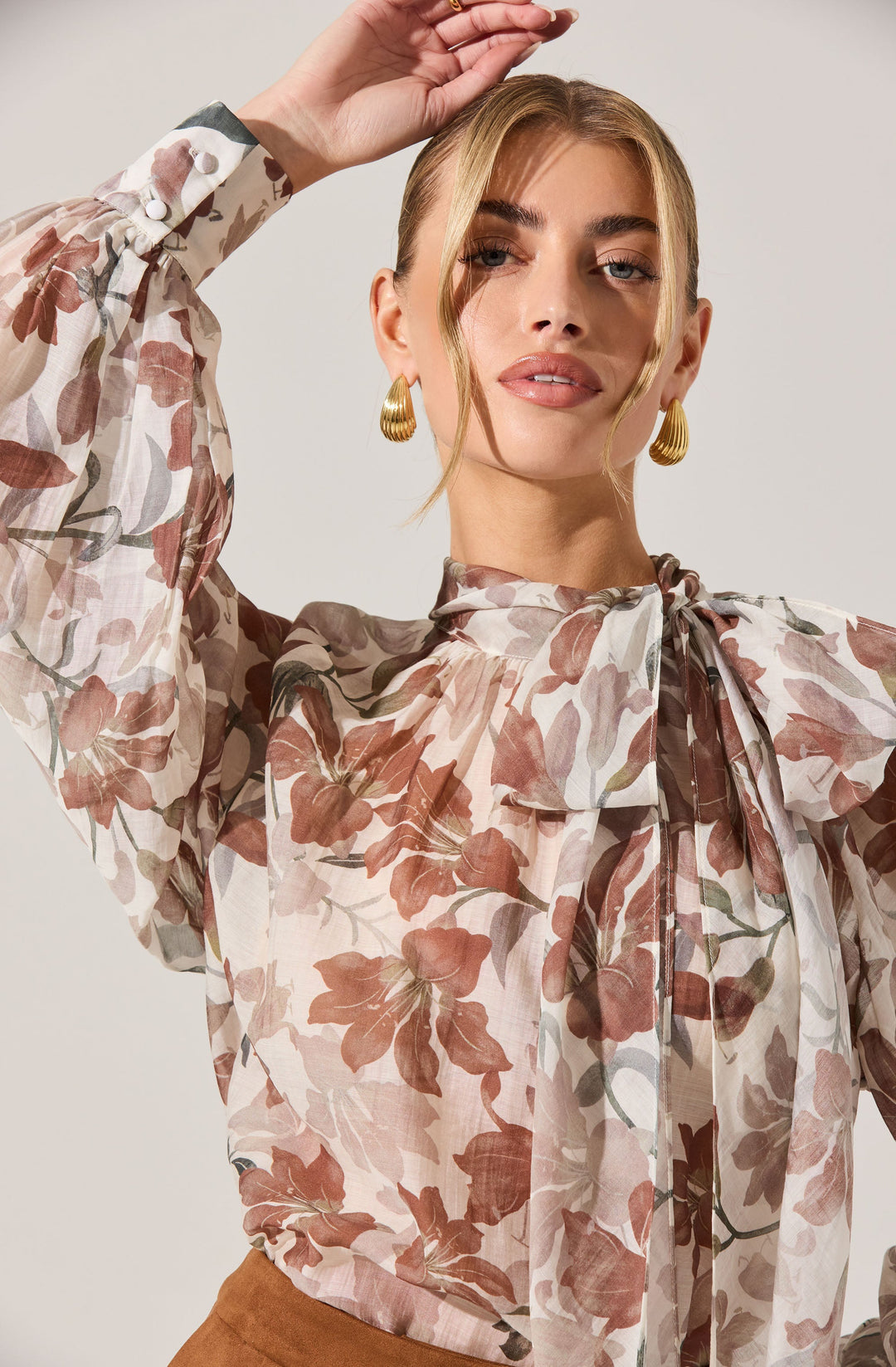 CINTHIA SHEER BOW TIE TOP