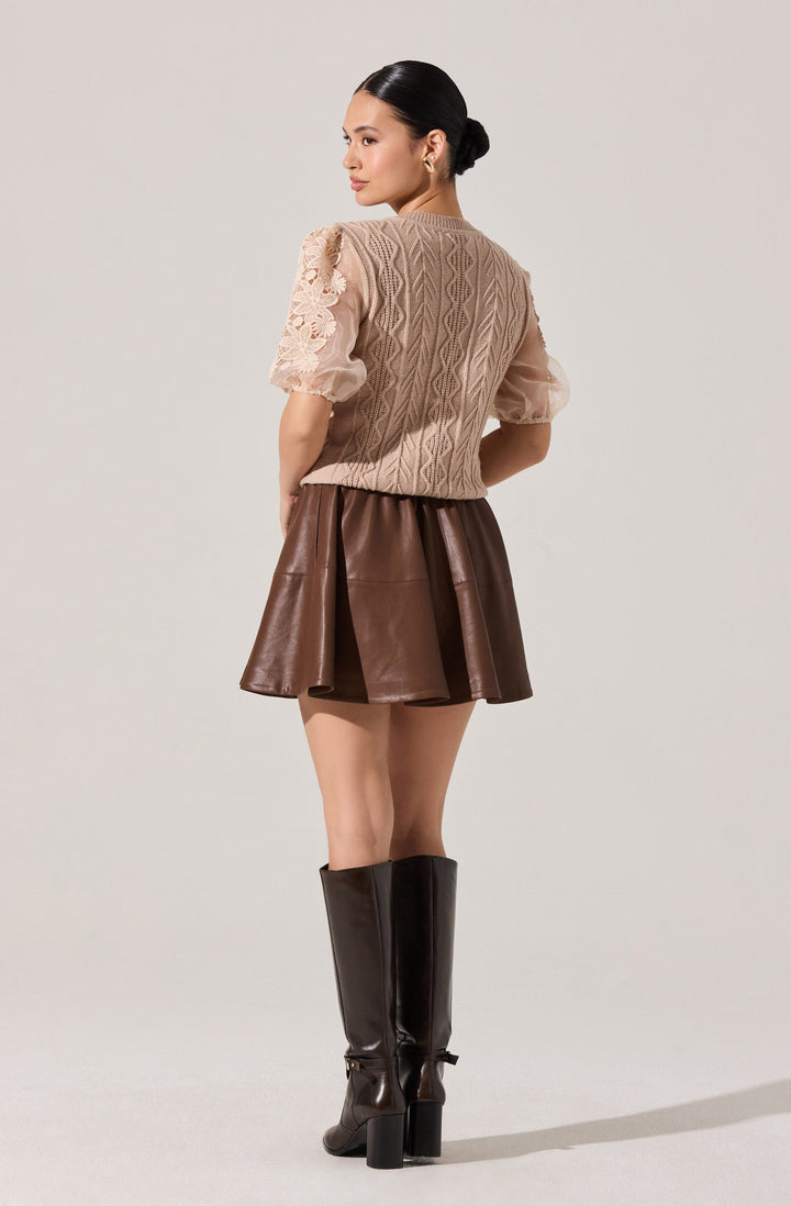 ELIZA CONTRAST CABLE KNIT SWEATER
