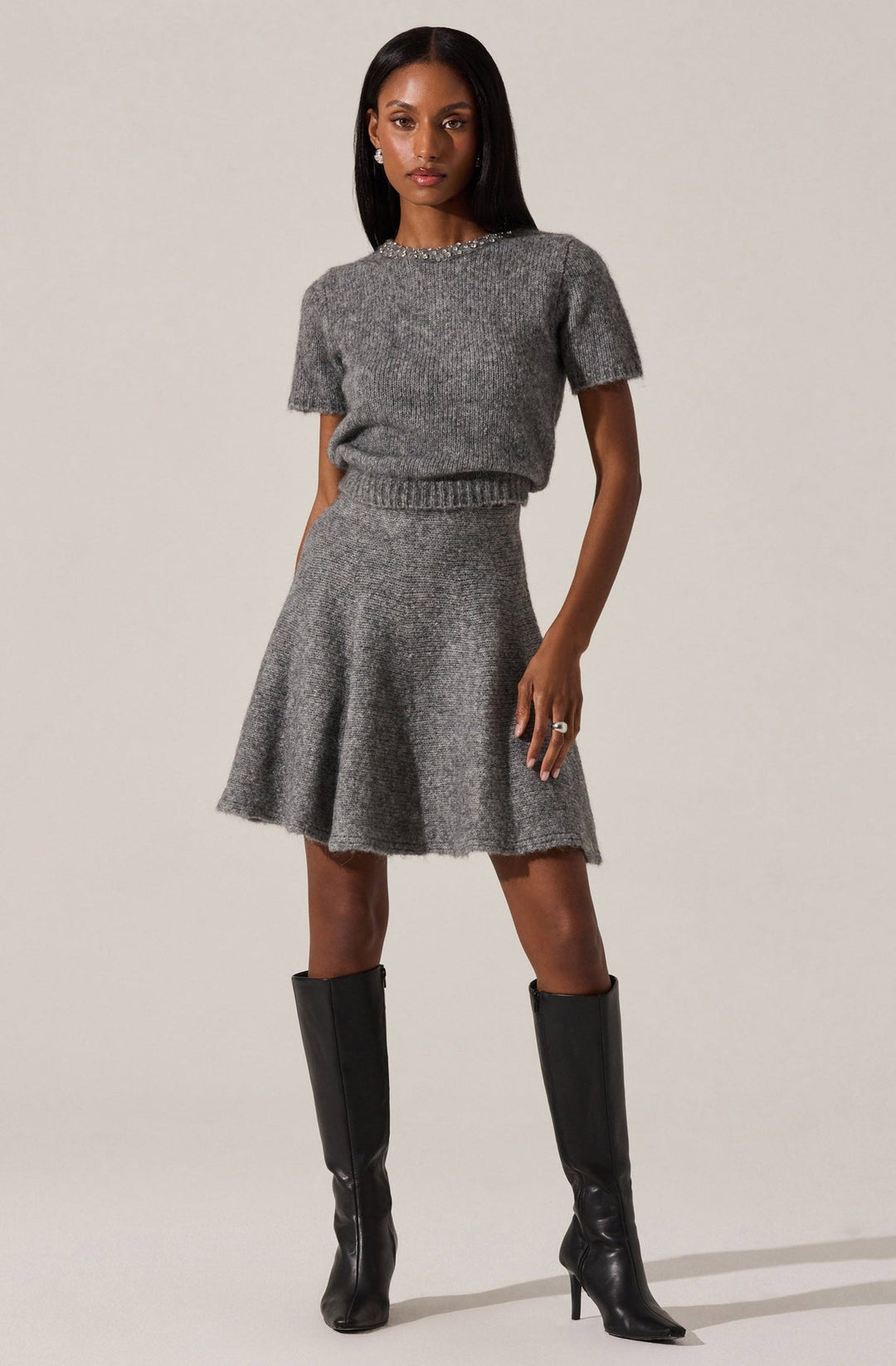MALVIE EMBELLISHED CREWNECK SWEATER