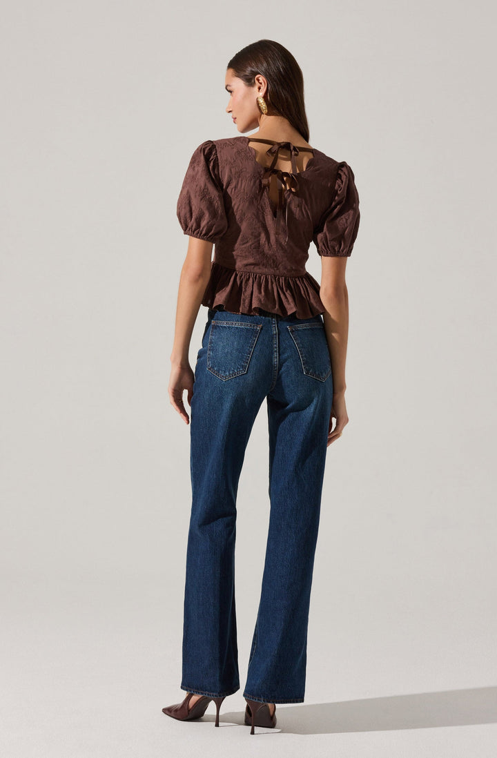 ARELY SCALLOPED PEPLUM TOP