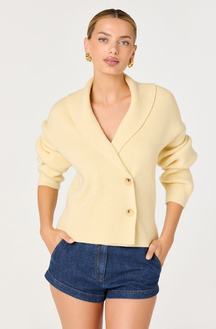 AYLEEN RIBBED WRAP CARDIGAN