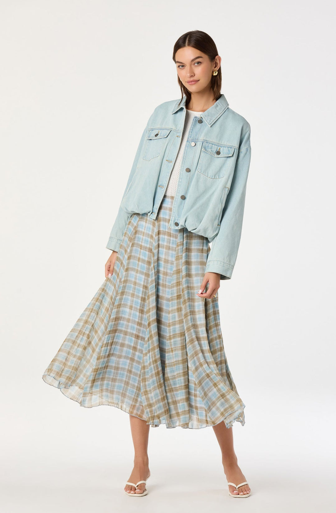 NARI OVERSIZED DENIM BOMBER JACKET