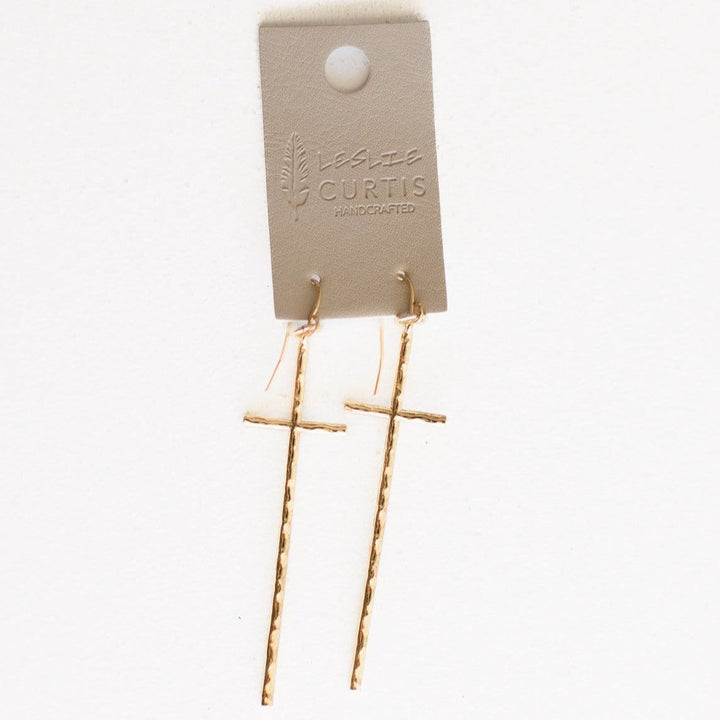 ADA HAMMERED CROSS EARRING