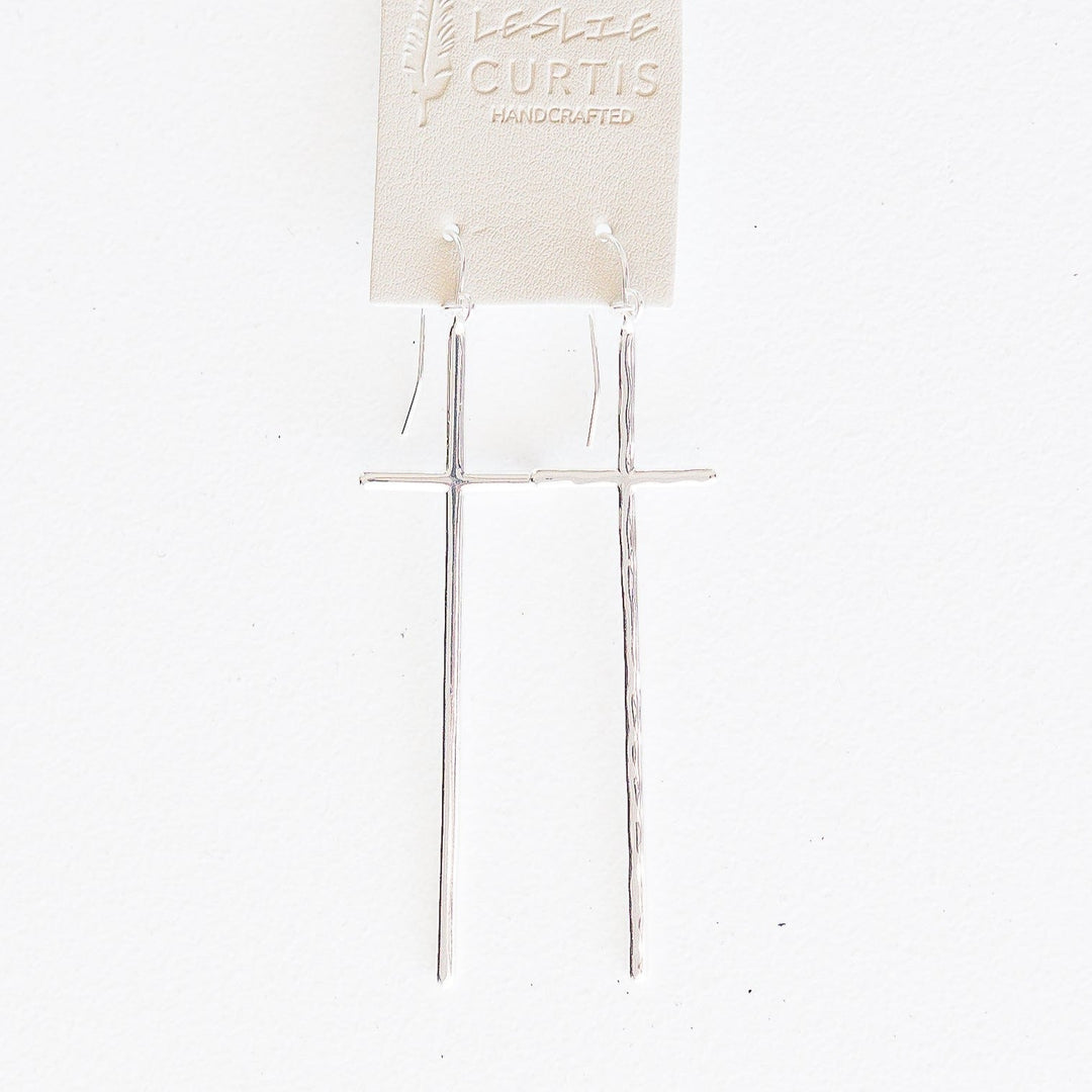 ADA HAMMERED CROSS EARRING