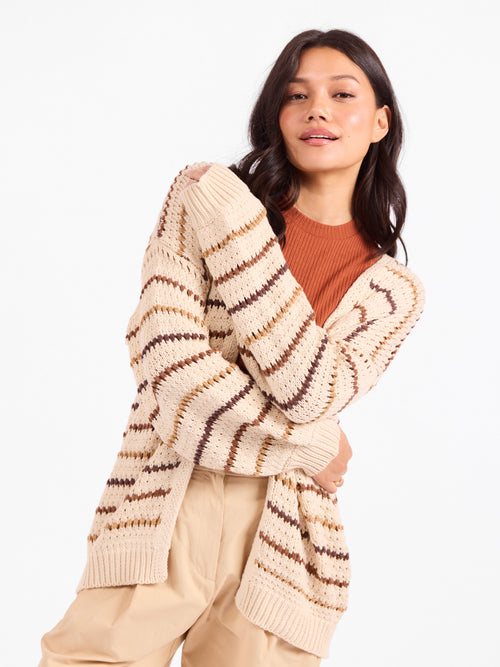 LOST RANGE STRIPE CARDIGAN