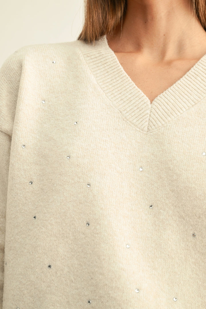 ANGIE EMBELLISHED LONG SLEEVES PULLOVER