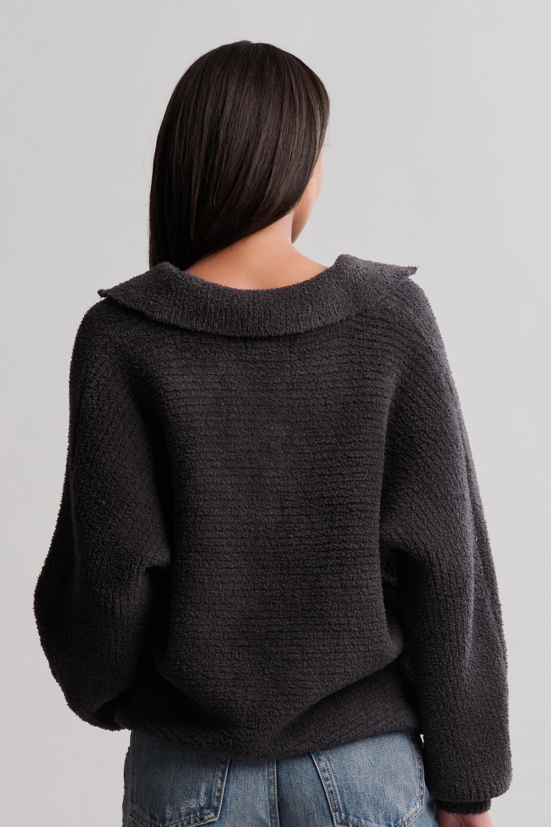 COZYCHIC DOLMAN SLEEVE COLLARED PULLOVER