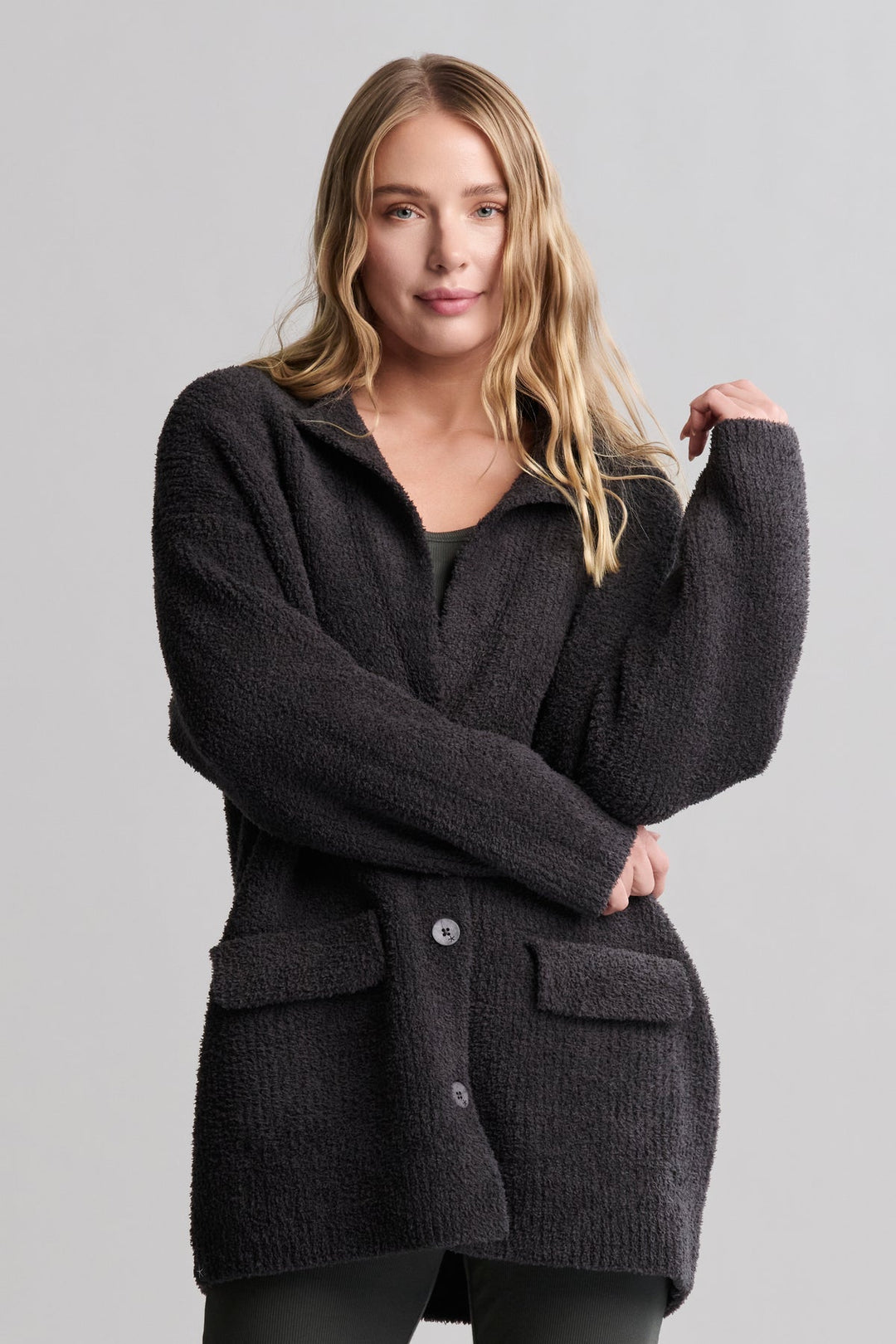 COZYCHIC RIB OVERSIZED NOTCH COLLAR BLAZER
