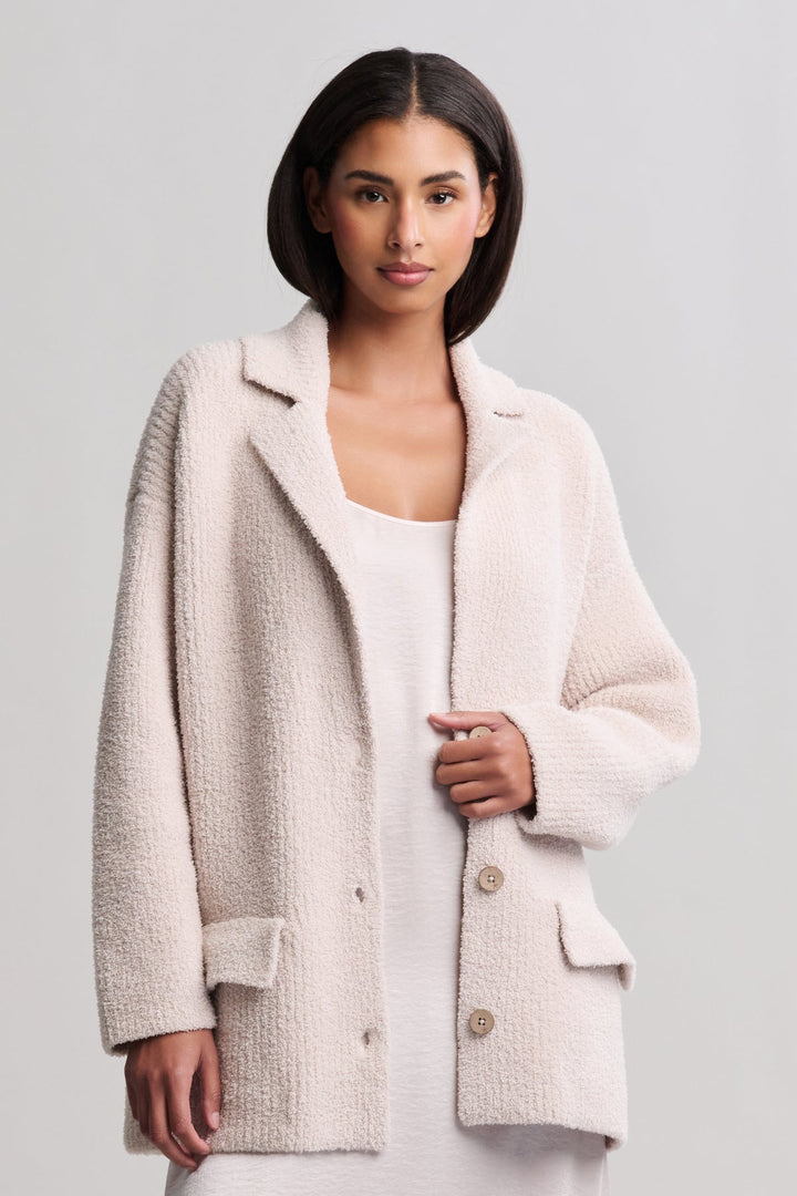 COZYCHIC RIB OVERSIZED NOTCH COLLAR BLAZER