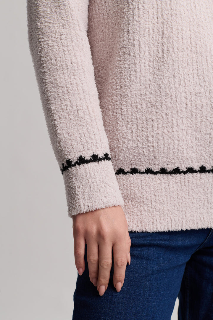 COZYCHIC BLANKET STITCH  RIBBED SWEATER