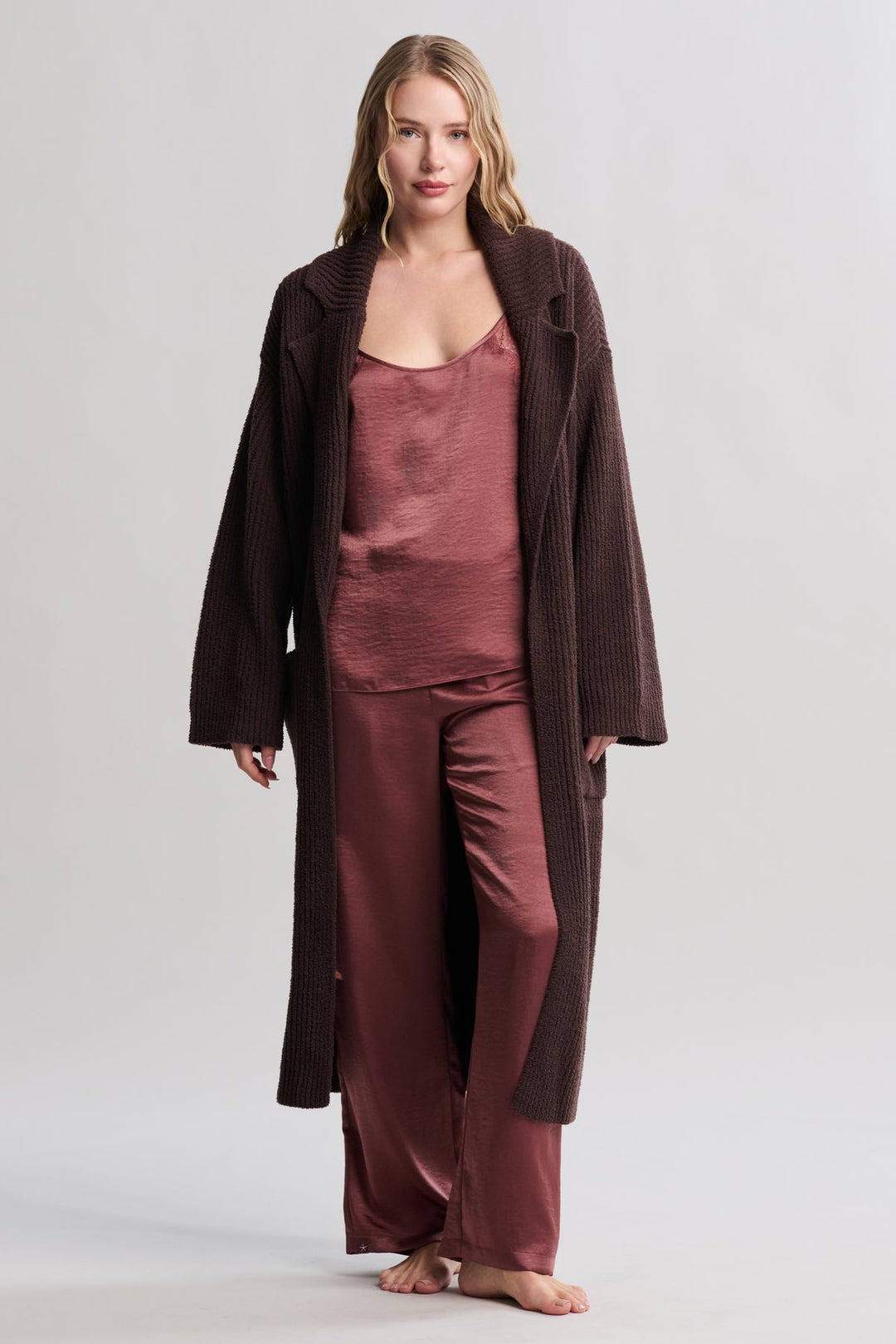 COZYCHIC COTTON RIB LONG COAT
