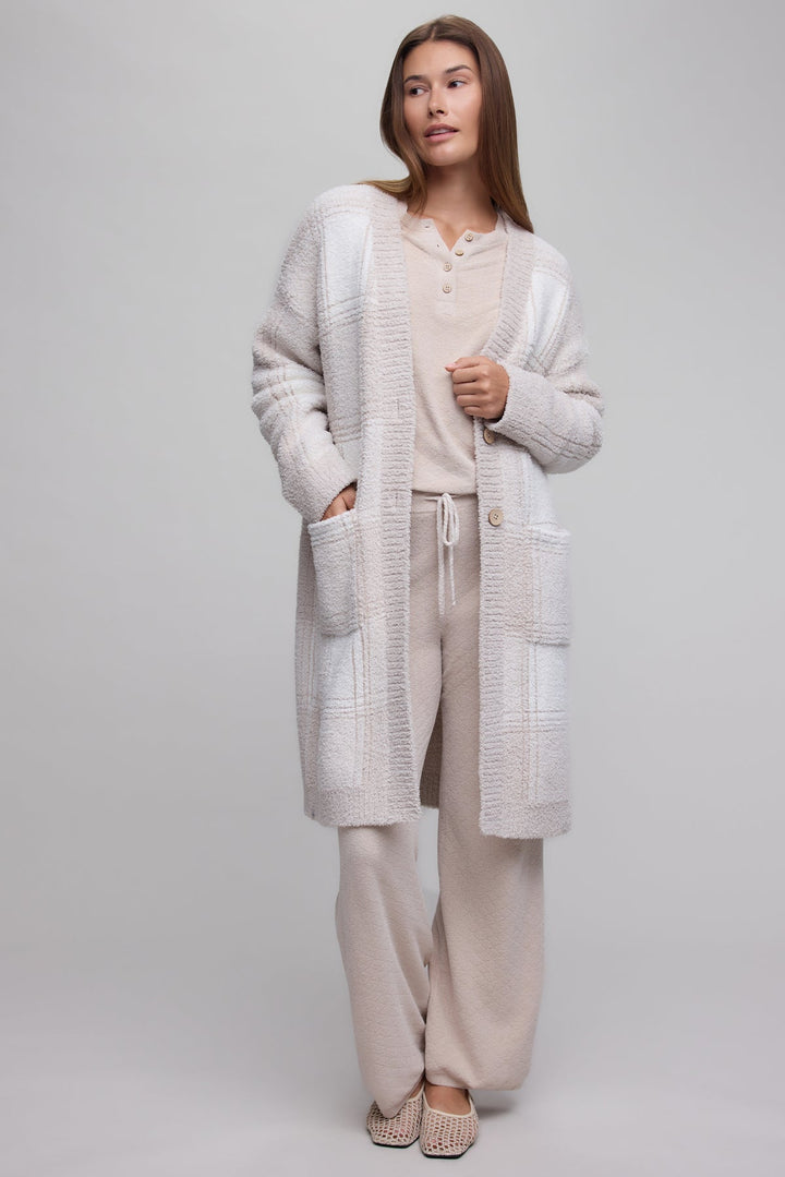 BUFFALO PLAID LONG CARDI