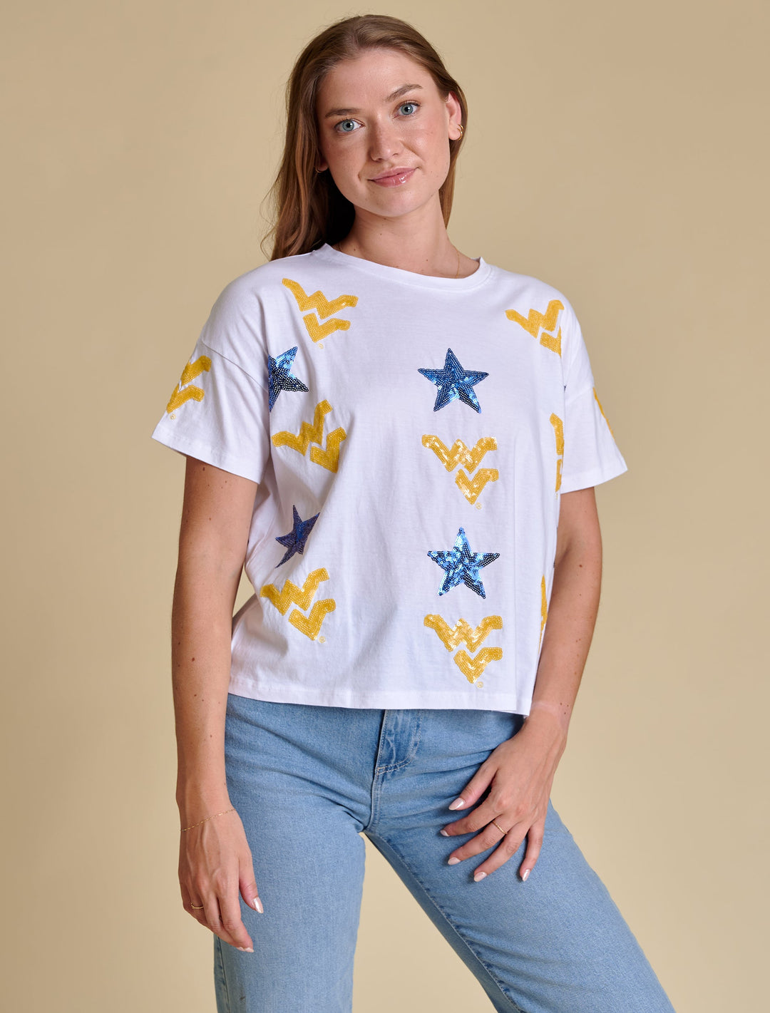 WV ALL OVER SEQUIN BOXY TEE