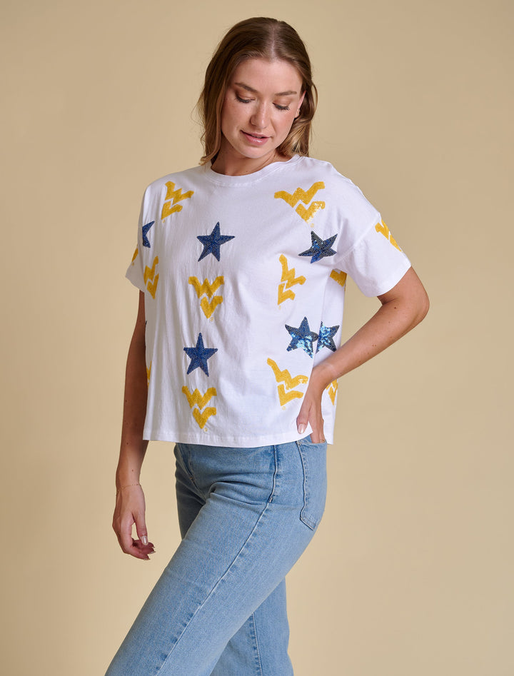 WV ALL OVER SEQUIN BOXY TEE