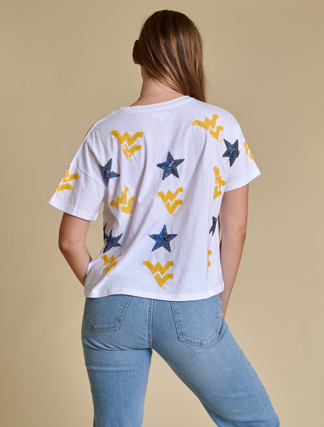 WV ALL OVER SEQUIN BOXY TEE