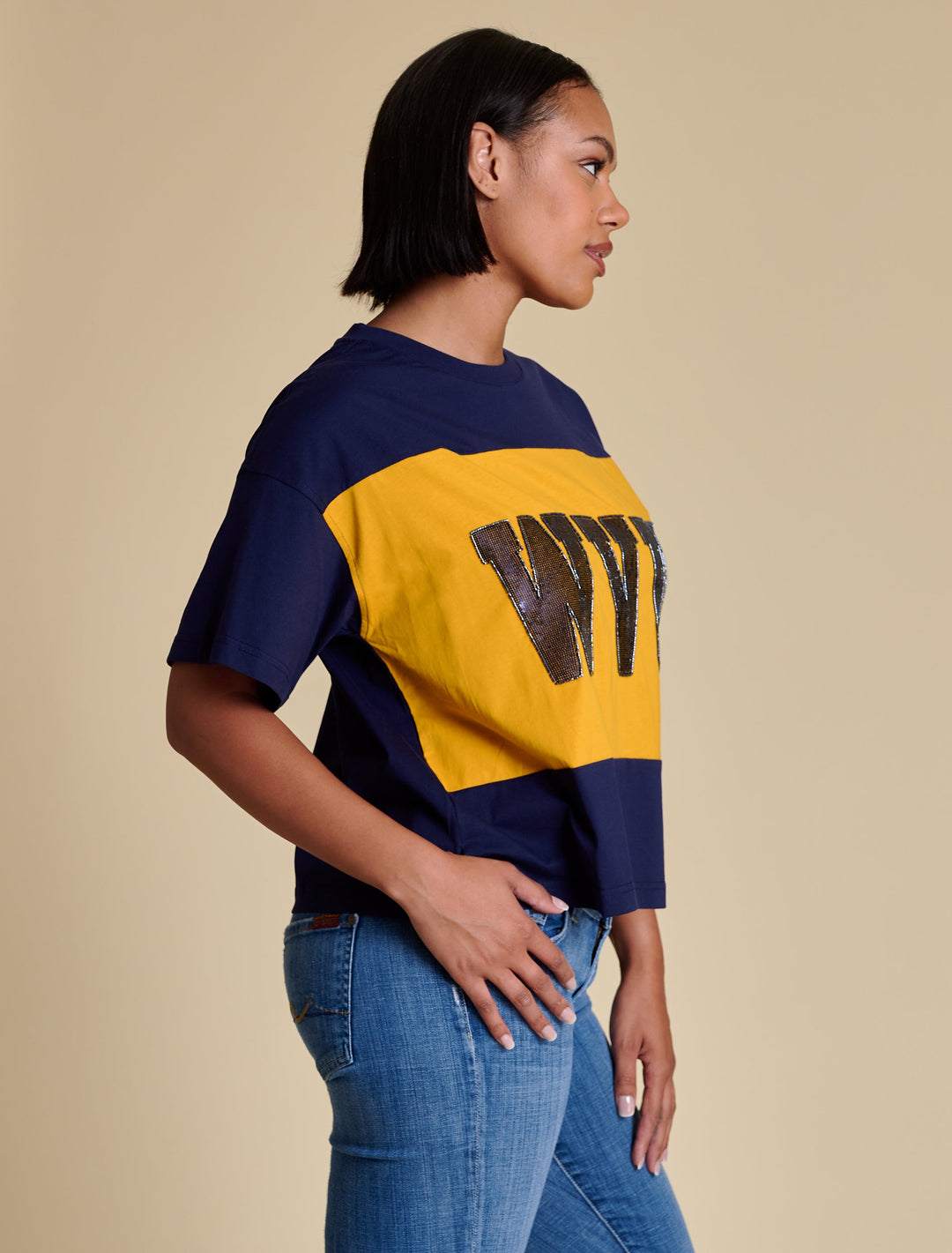WV COLORBLOCK SEQUIN TEE