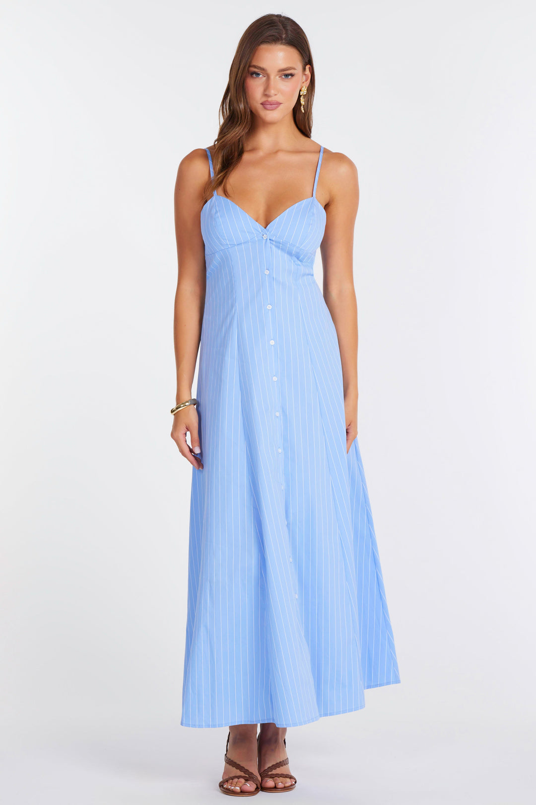 ADRIA POPLIN BUTTON FRONT DRESS