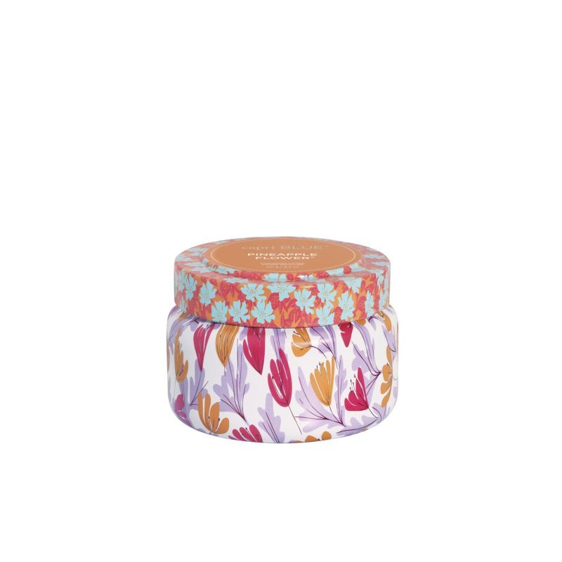 PINEAPPLE FLOWER TRAVEL TIN CANDLE