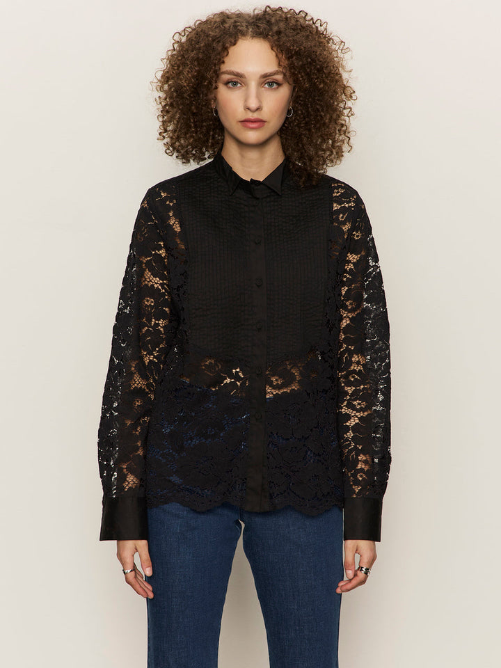 SERENDIPITY LACE TUXEDO SHIRT