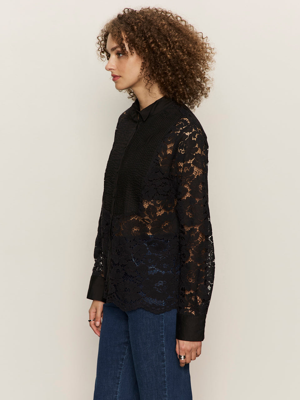 SERENDIPITY LACE TUXEDO SHIRT