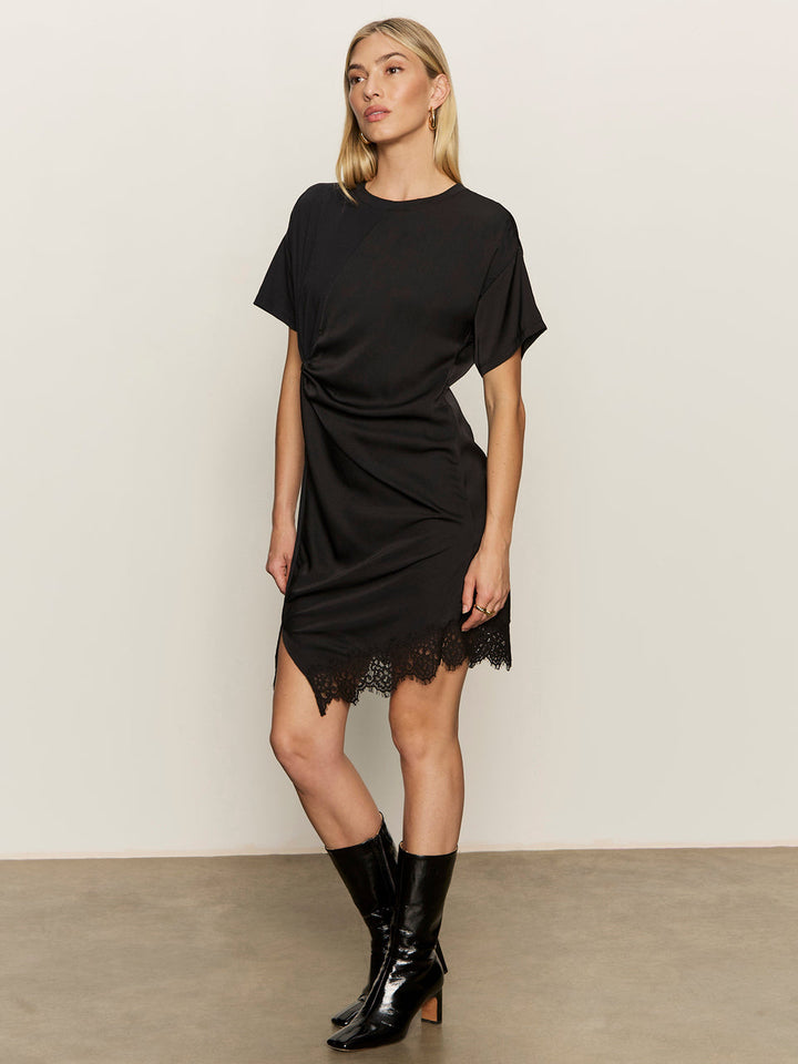 SATIN MIX TSHIRT DRESS