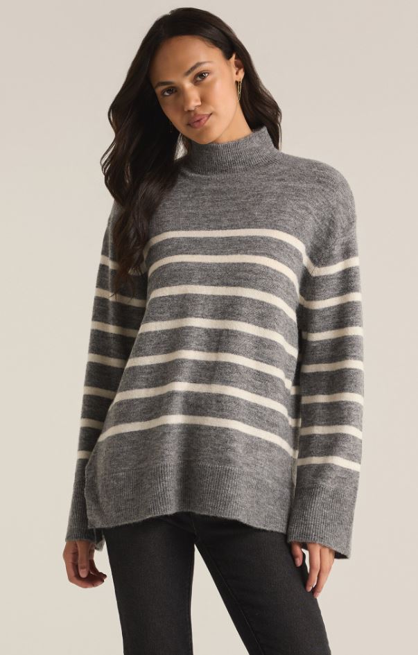 FIN STRIPE TURTLENECK SWEATER