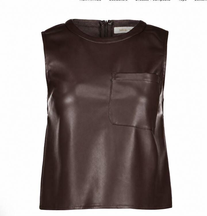 VAUGHN VEGAN LEATHER TOP