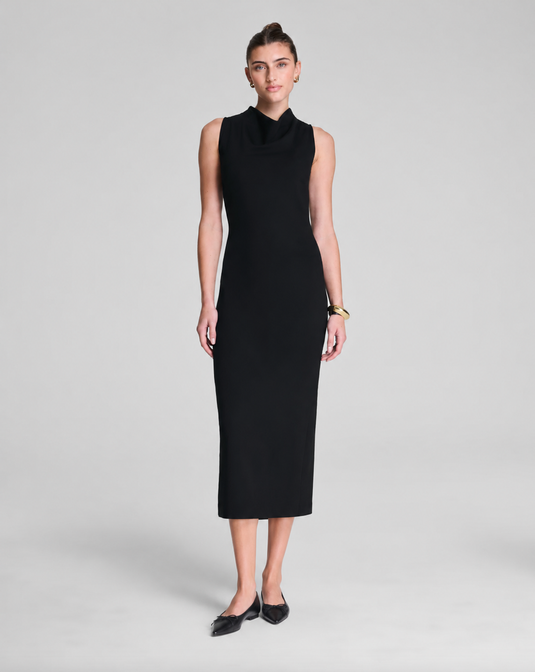 PONTE SLEEVELESS MIDI DRESS