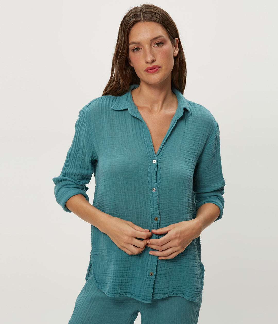 LEO GAUZE BUTTON DOWN SHIRT