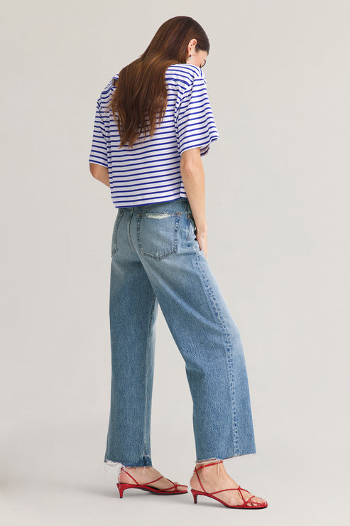 TATE CROP HIGH RISE BOW LEGGED JEAN