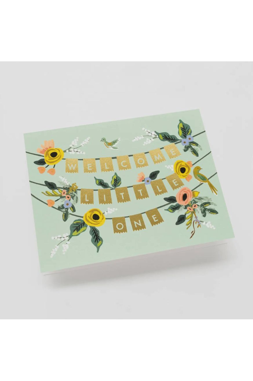WELCOME GARLAND BABY CARD