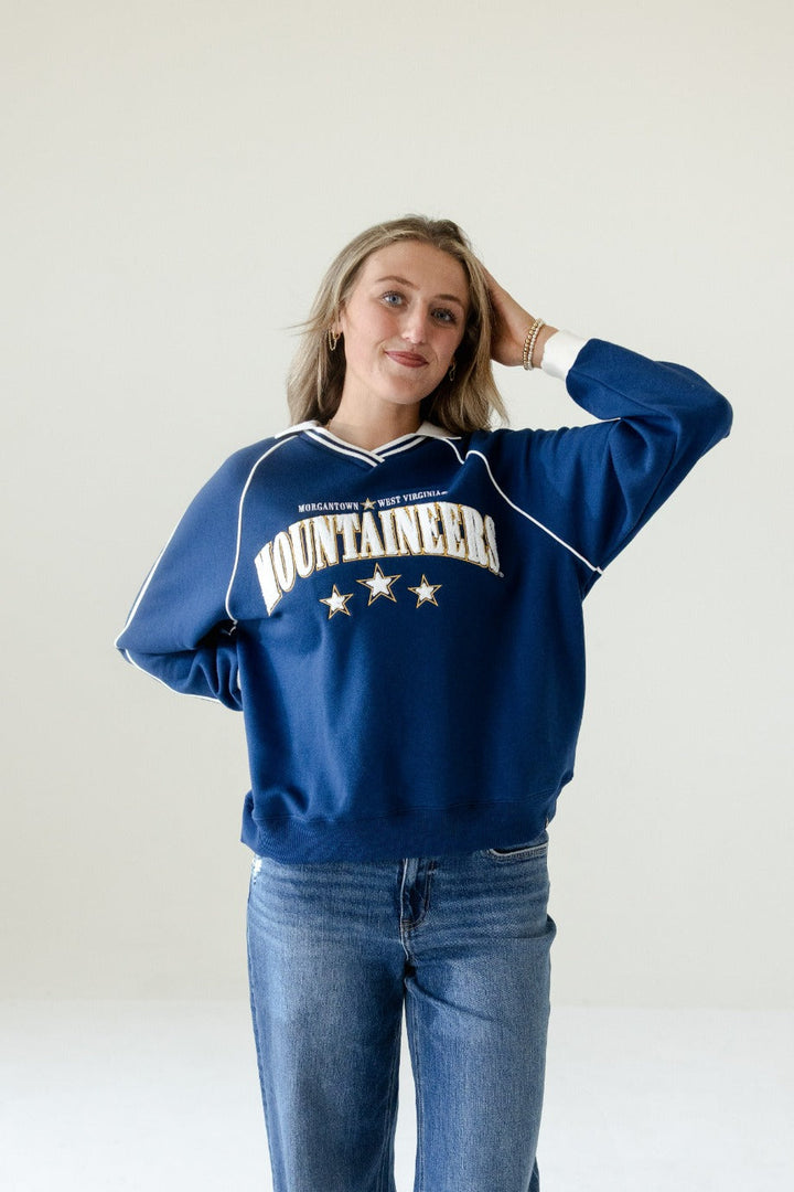 MOUNTAINEERS COLLARED FLEECE CREW