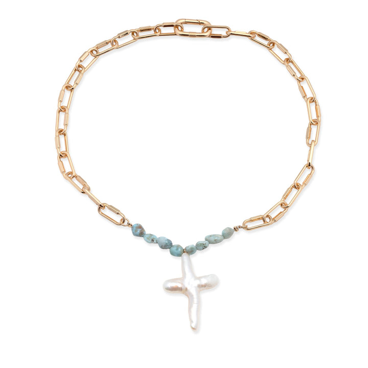 HEIDI CROSS PAPERCLIP NECKLACE