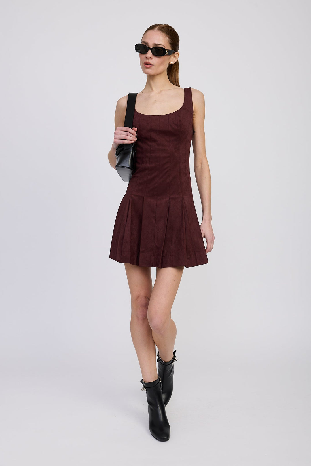 DELPHINE PLEATED MINI DRESS