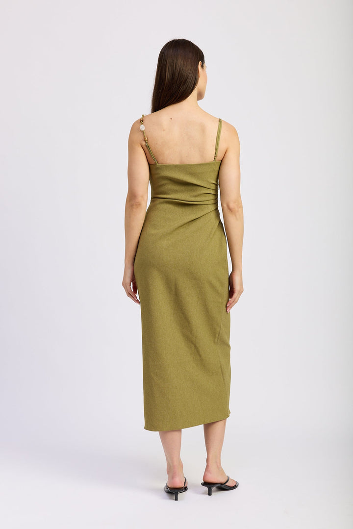 LYNX PLEATED MIDI DRESS