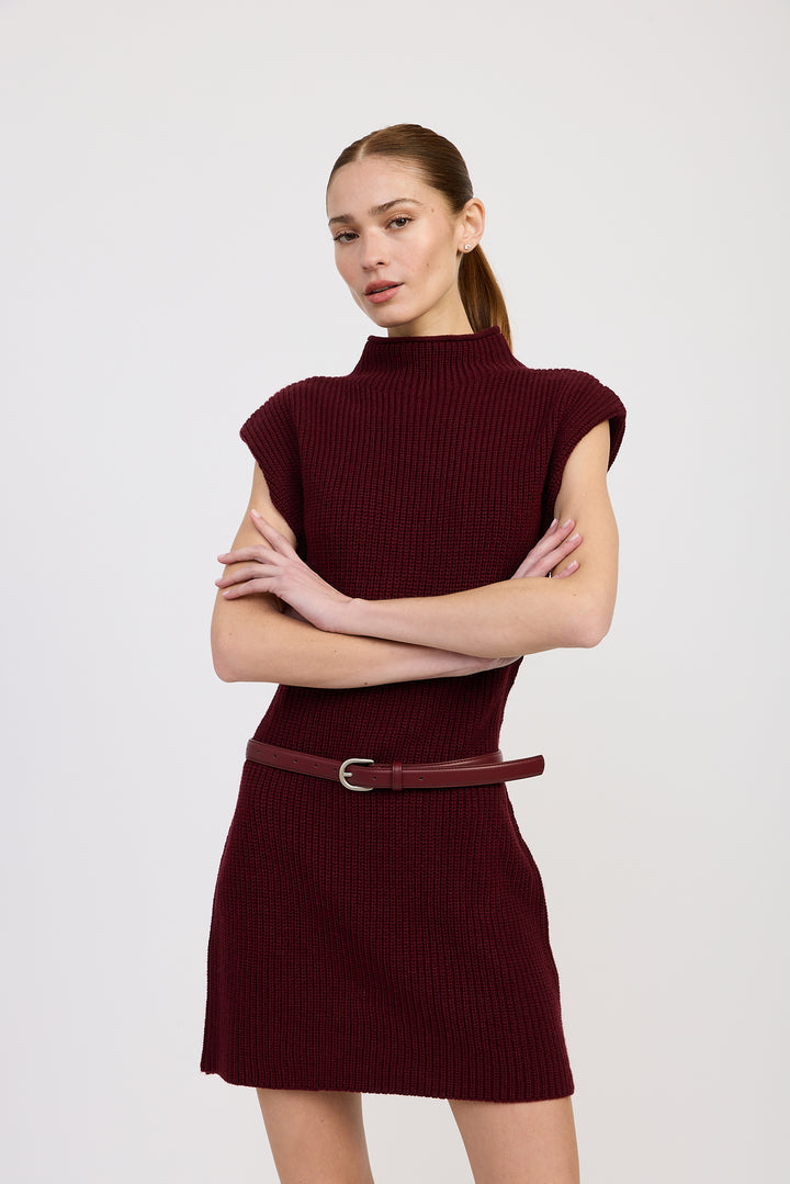 NATHALIA BELTED SWEATER DRESS