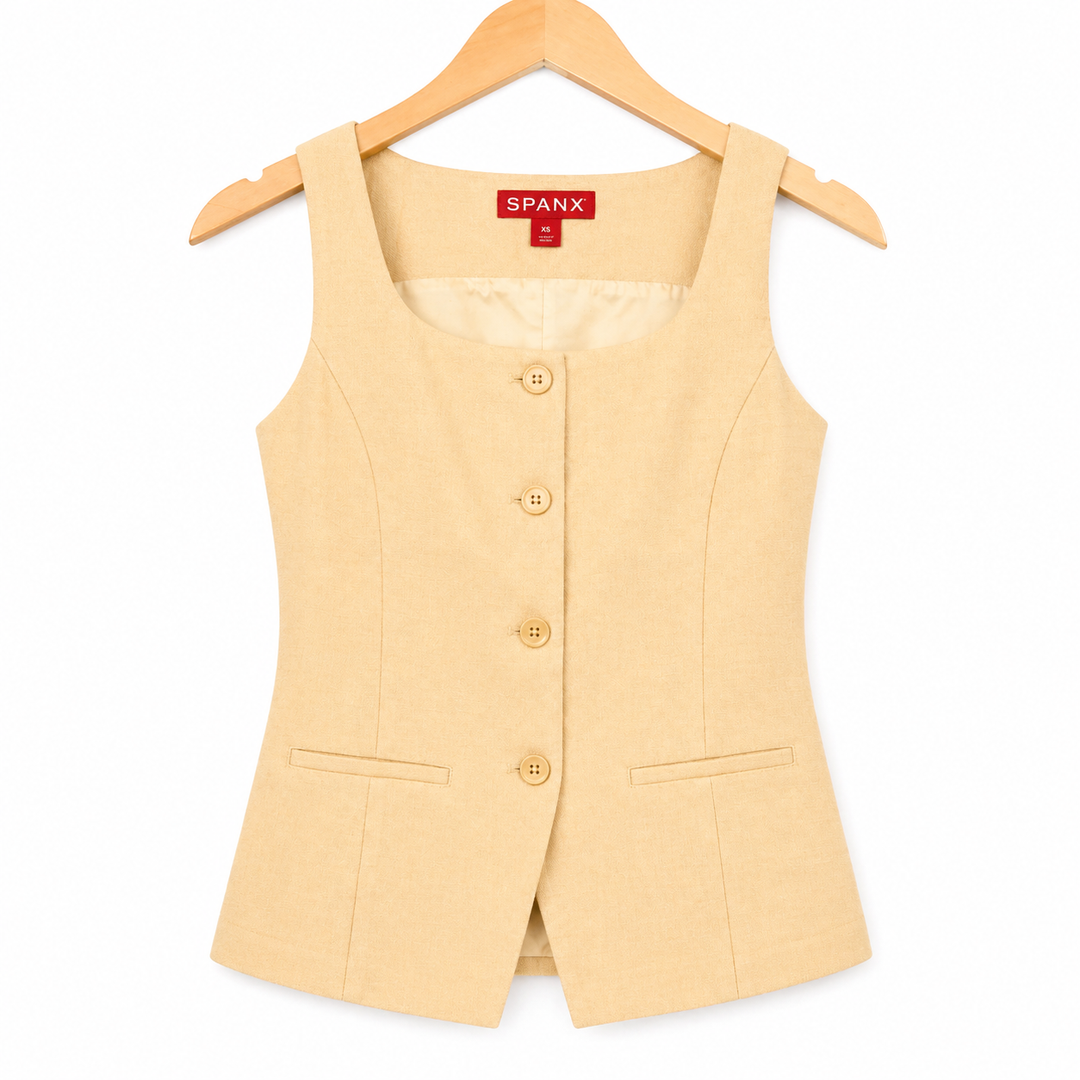 EASYBREEZY LINEN BUTTON DOWN VEST