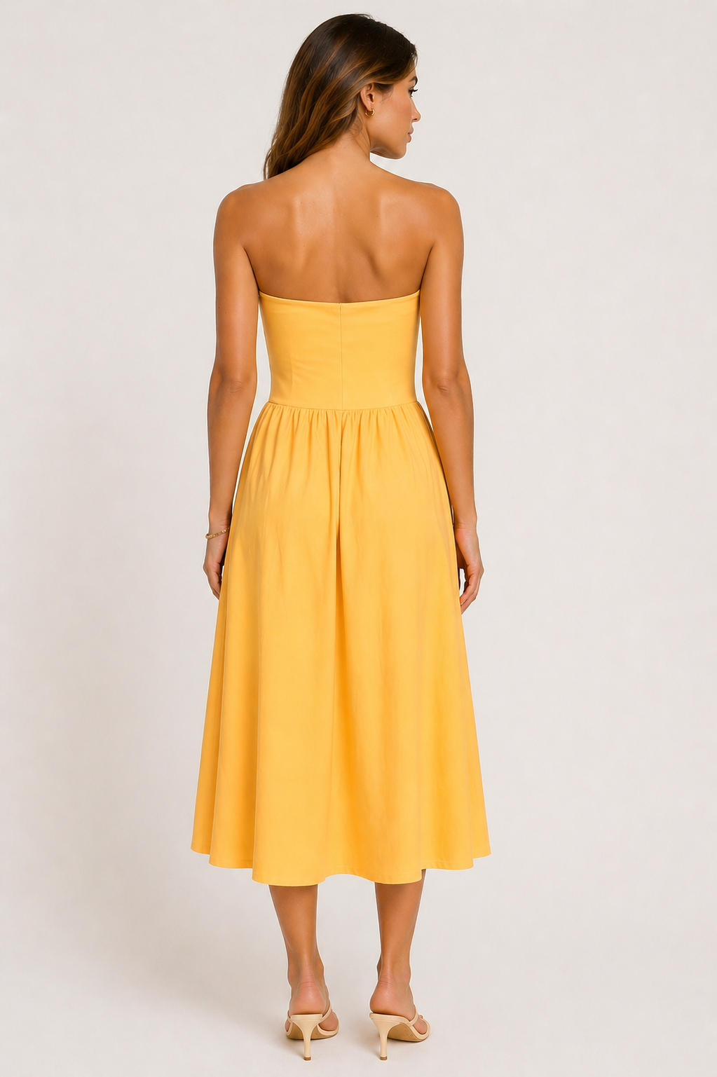 STRAPLESS MIDI DRESS