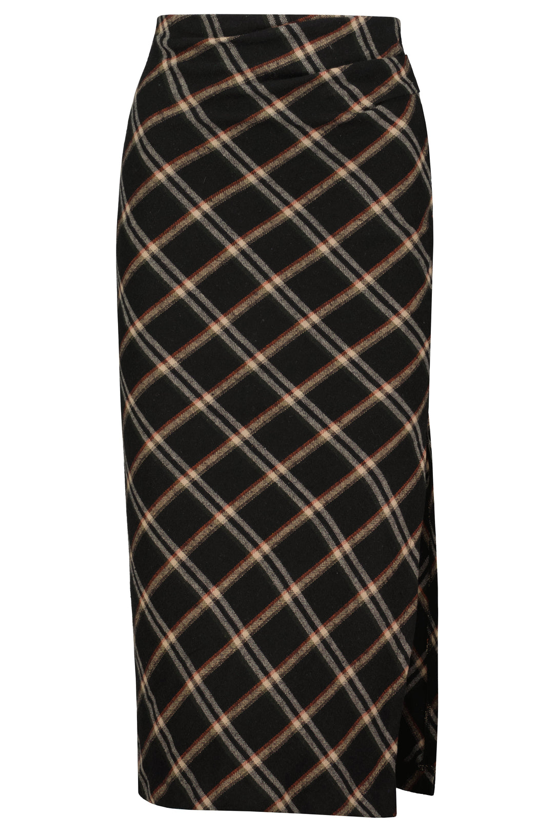 COLETTE RUCHED PLAID SKIRT