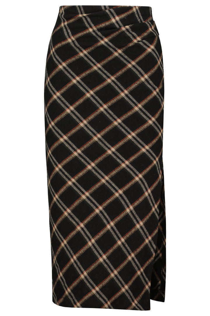 COLETTE RUCHED PLAID SKIRT