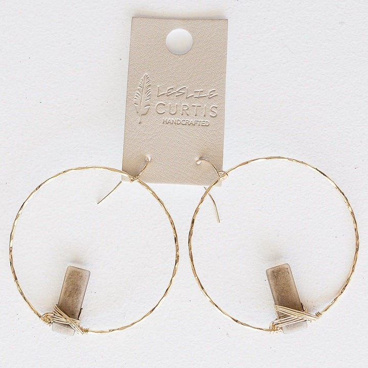 MADISON STONE HOOP EARRINGS