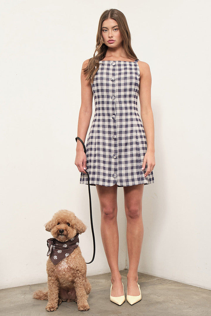 AMANDA GINGHAM MINI DRESS