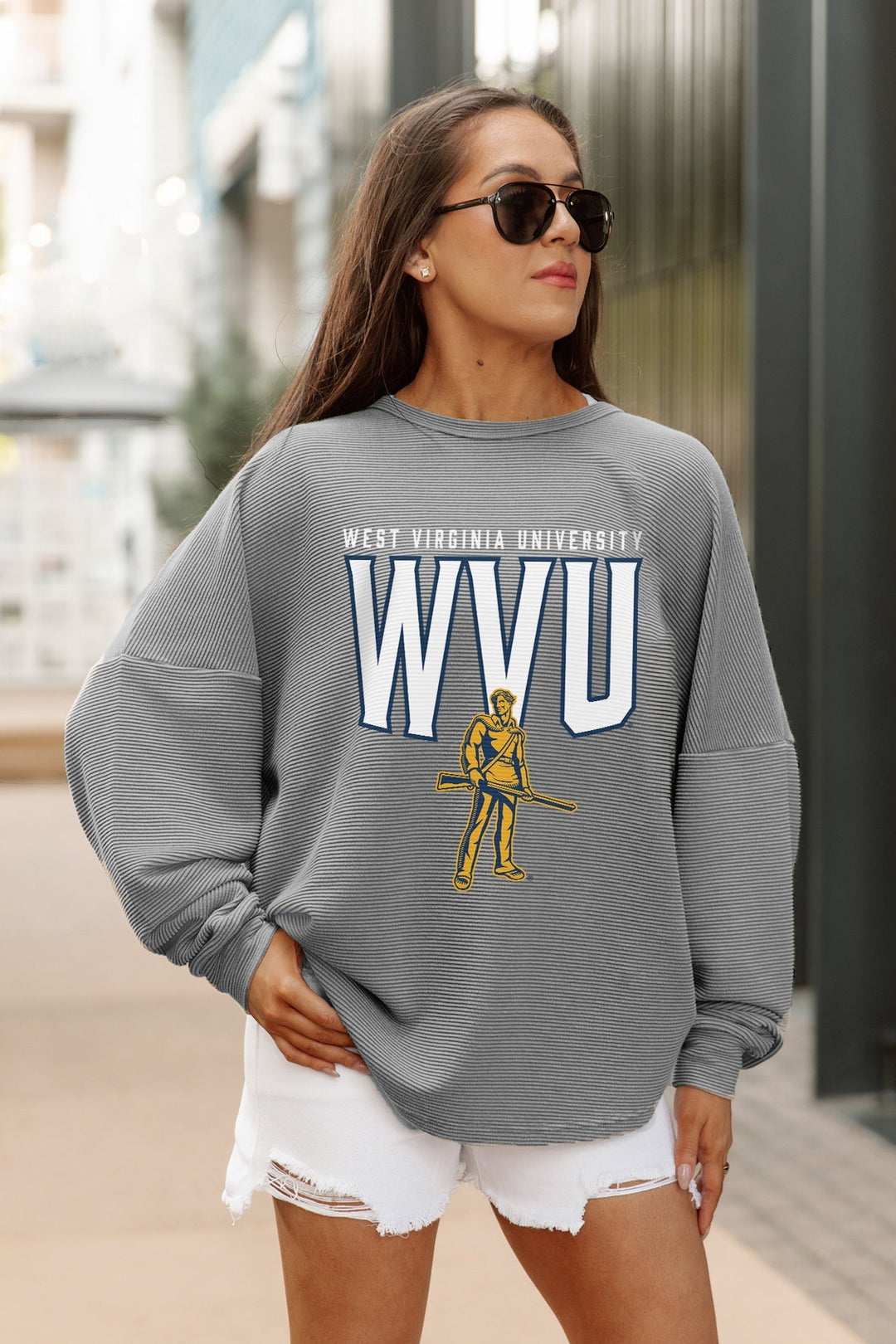 WVU CORDED PULLOVER