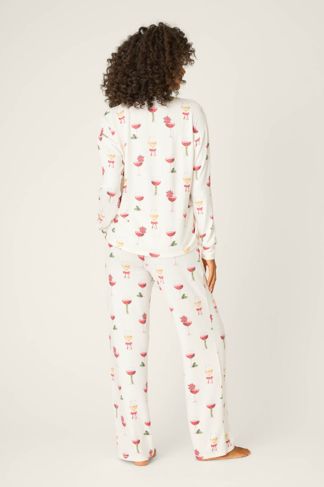 HOLIDAY WINE PRINT PANTS