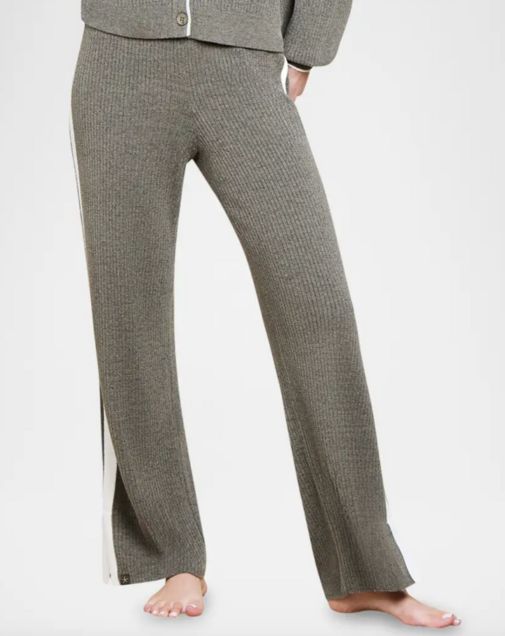 CCUL CONTRAST RIBBED SLIT PANT