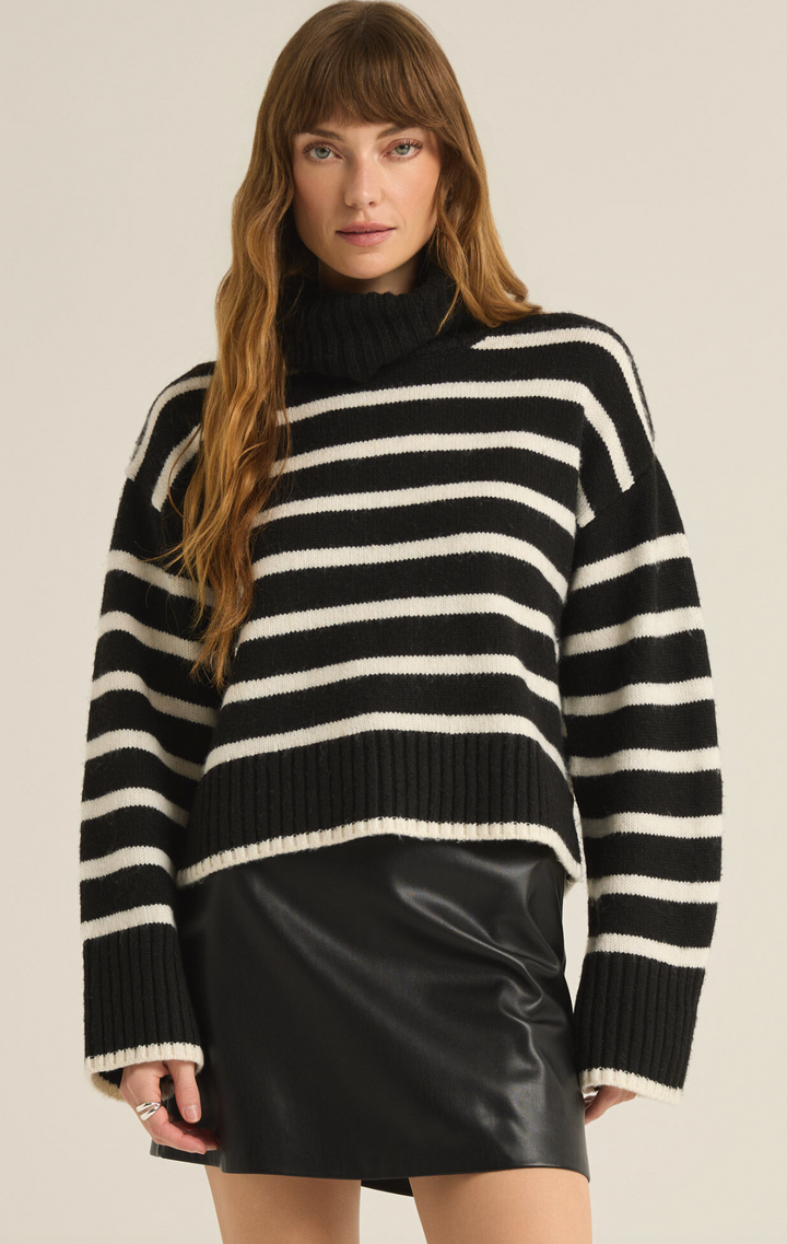 JOSEPHINE STRIPE TURTLENECK SWEATER